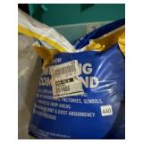FLOOR SWEEPING COMPOUND, PLASTIC STORAGE BIN.