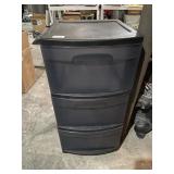 PLASTIC THREE-DRAWER STORAGE CART, TRANSLUCENT