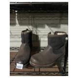 UGG WATERPROOF LEATHER AND SUEDE BOOTS, SHEARLING