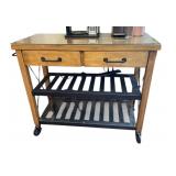 KITCHEN ISLAND CART, WOOD CONSTRUCTION, TWO