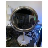 TABLETOP MAGNIFYING VANITY MIRROR, BRUSHED NICKEL