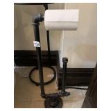 INDUSTRIAL PIPE TOILET PAPER HOLDER, BLACK STEEL