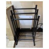 INDUSTRIAL PIPE TOWEL RACK, BLACK METAL PLUMBING
