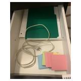 OFFICE DRAWER CONTENTS, INCLUDES FOLDER, POWER