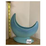 VAN BRIGGLE CRESCENT MOON PLANTER, BLUE