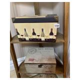 DECORATIVE STORAGE BOXES (2), WINE BOTTLE PRINT