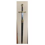 EXCALIBUR KING ARTHUR DECORATIVE SWORD, GOLD-TONE