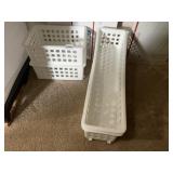 PLASTIC STORAGE BASKETS, RECTANGULAR, OPEN GRID