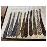 ASSORTED VTG NECKTIES (9) INCL J. GARCIA, JOHN