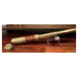 VINTAGE BRASS AND WOOD TELESCOPE, COLLAPSIBLE