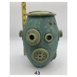THE POPLAR STUDIO CERAMIC JAR, LIDDED, GREEN