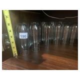 CLEAR GLASS TUMBLERS, CYLINDRICAL FORM, SMOOTH