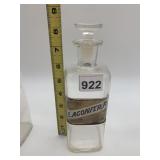 WHITALL TATUM & CO. APOTHECARY BOTTLE, CLEAR
