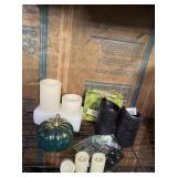 FLAMELESS LED CANDLES, PUMPKIN DECOR, REMOTE