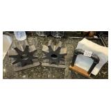 CAST IRON GEAR BOOKENDS (2), INDUSTRIAL PIPE