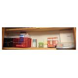 PLASTIC STORAGE BASKETS (2), HELLO FOAMING HAND