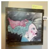 SHOSHANAH MAROHN PRINT ON WOOD, TITLED CHICKEN