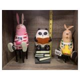 CRC ART FIGURES (3), RABBITS AND PANDA READING