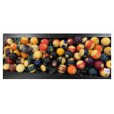 LARGE ASSORTMENT OF  BILLIARD BALLS,