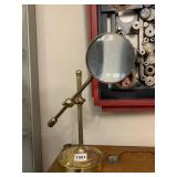 BRASS MAGNIFYING GLASS, ADJUSTABLE ARTICULATING