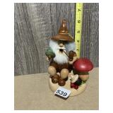 ERZGEBIRGISCHE HANDARBEIT SMOKER, WOODEN GNOME W/
