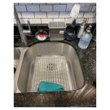 OXO SINK ORGANIZER, DISH BRUSHES, SOAP