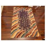 MOMENI AREA RUG, MULTICOLOR SWIRL AND DOT