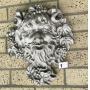 VTG STYLE CAST STONE WALL PLAQUE, GREEN MAN