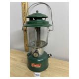 COLEMAN MODEL 220F LANTERN, GREEN ENAMEL VENT,