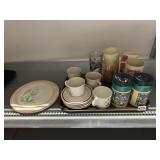 ASSORTED TABLEWARE INCL CERAMIC PLATES, CUPS,