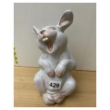 VTG CERAMIC RABBIT FIGURINE, OPEN MOUTH DESIGN,