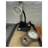 EMSON QUARTZ REGULATOR WALL CLOCK, DESK LAMP W/