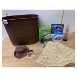 PLASTIC WASTE BASKET, SWIFFER DRY SWEEPING