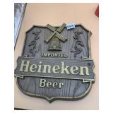HEINEKEN BEER IMPORTED WALL PLAQUE, MOLDED