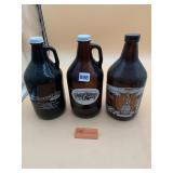 ASSORTED BREWERY GLASS GROWLERS (3), INCLUDES