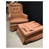 PEMBROOK CHAIR CORP. TUFTED WINGBACK CHAIR AND
