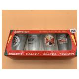 BUDWEISER RETRO GLASS COLLECTION, (4) GLASSES,