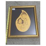CLOWN ARTWORK, TEARDROP SHAPE, FRAMED, LAINIE
