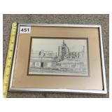 MERVIN ROBINSON PEN AND INK DRAWING, INDUSTRIAL
