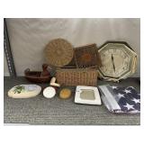 SKYTIMER QUARTZ WALL CLOCK, WICKER BASKET, WICKER