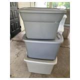 STERILITE 18 GALLON STORAGE TOTES (3).