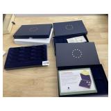 AMERICAN MINT COIN DISPLAY CASES (3), BLUE VELVET
