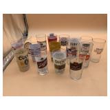 ASSORTED BEER GLASSES FEATURING PABST BLUE