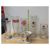 ASSORTED BREWERY GLASSWARE, INCLUDES PAULANER,