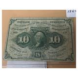 US POSTAGE CURRENCY, 10 CENTS, ACT APPROVED JULY