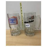 BUDWEISER AND COORS LIGHT BEER MUGS (2), GLASS