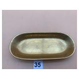 WHEELING DEC. CO. OVAL GOLD-TONE DISH.