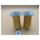 PICKARD CHINA GOLD-TONE VASES (2), MARKED 848.