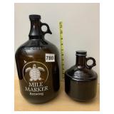MILE MARKER BREWING GROWLERS (2), ONE GALLON AND
