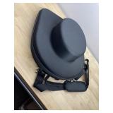 HARD-SHELL HAT CARRIER CASE, BLACK, ZIPPER